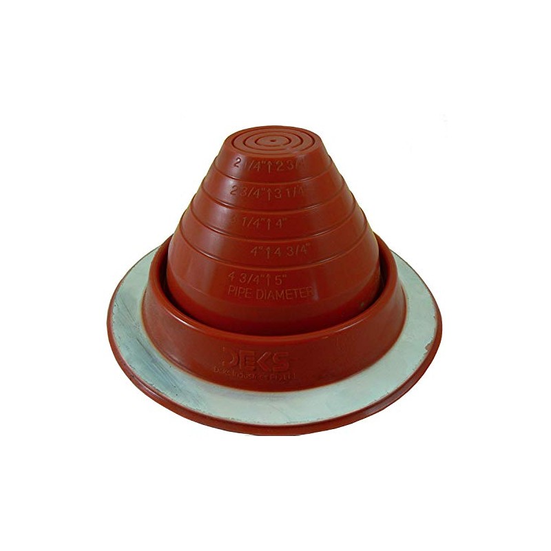 Dektite #3 Red Silicone Metal Roof Pipe Flashing, High Temp,