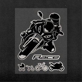 Quattroerre 6331 Sticker Moto Race Table Dimensions 10 x 12 cm