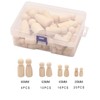 Wooden Peg Doll Bodies Set, 50 Pieces, 4 Sizes (35-65mm),