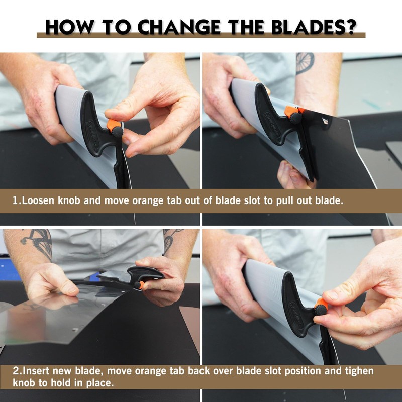 ROLLINGDOG 32" Skimming Blade - 2pcs 0.5mm and 1pc 0.3mm