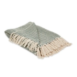 DII Chevron Throw Collection Handloomed Cotton, 50x60, Hunter Green