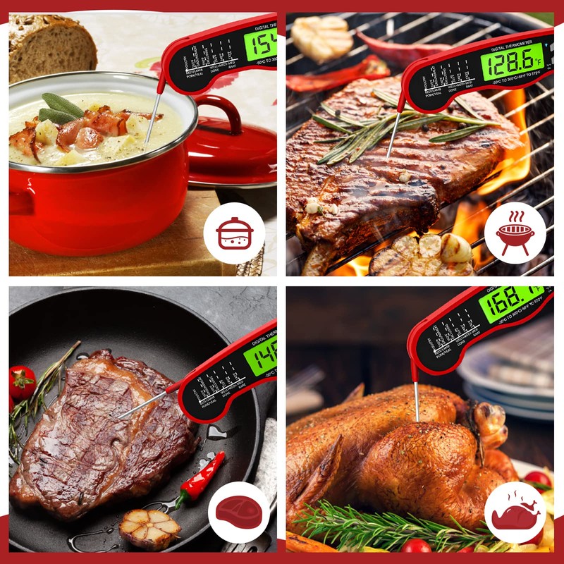 AWLKIM Meat Thermometer Digital - Fast Instant Read Food Thermometer