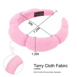 Amariver Spa Headbands for Women Skincare Headband for Washing Face Make Up Headband Face Wash Hair Band Terry Cloth Headband Blue Pink Puffy Face Wash Headbands for Women Girls