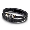 HEIX Mens Multilayer Braised Leather Bracelet Magnetic Stainless Steel Clasp