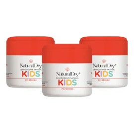 Pqt 3 Desodorante Natural Kids Piel Sensible Sin Bicarbonato Naranja