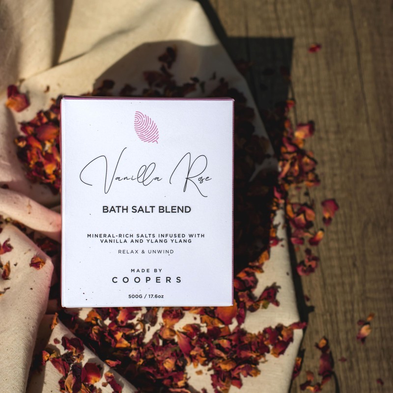 Made by Coopers Vanilla Rose Nourishing Bath Salt Mix with