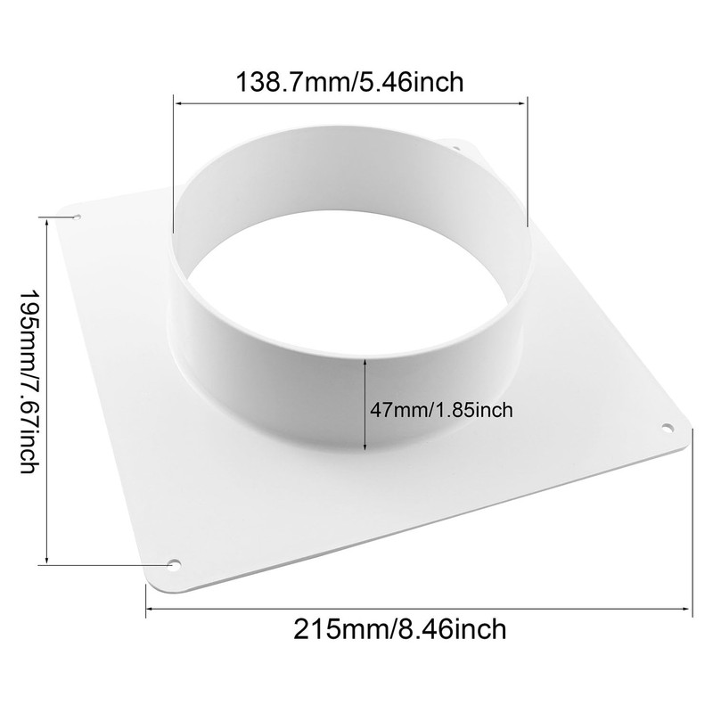 DGHAOP Plastic Air Duct Connector Flange Panel 6" Dryer Vent