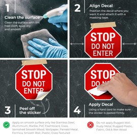 Sigo Signs, Stop Do Not Enter Sign, 12x12 Inches, 4 Mil Vinyl Decal Stickers UV Protected, Made in USA