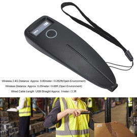 Greensen 2D Barcodescanner, Tragbarer Drahtloser QR-Code-Leser mit 2,4G Drahtlosem USB Kabelverbindung für Tablet PC POS