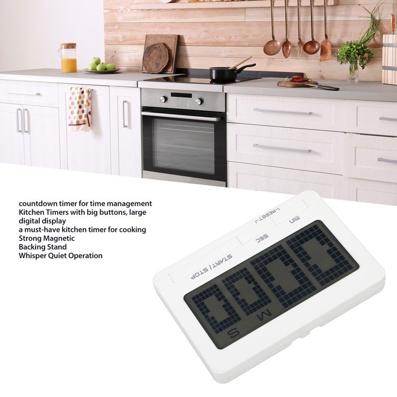 Digital Kitchen Timer Big Digits Magnetic Timer Backing Stand for