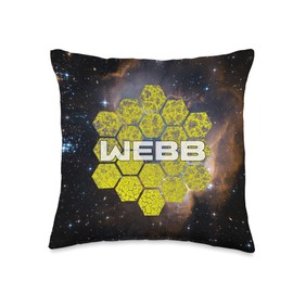 James Webb Space Telescope Explores Cosmos James Webb Space Telescope JWST Throw Pillow, 16x16, Multicolor