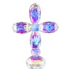 QFkris 7" Crystal Cross Standing, Decorative Glass Crosses for Table