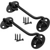 Cabin Hook Gate Hook Lock Black,2Pcs 100mm Stainless Steel Heavy Duty Gate Latch, Hook and Eye Latch for Garage,Door,Window(4Inch)