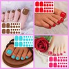SILPECWEE 20 Sheets Adhesive Nail Polish Strips for Toes Solid