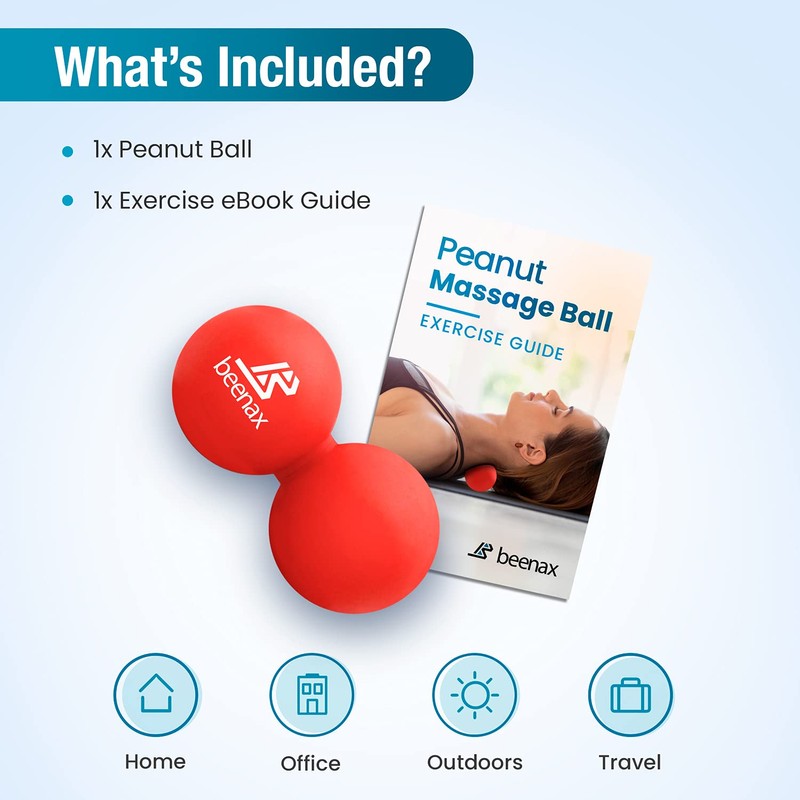 Beenax Peanut Massage Ball - Double Lacrosse Ball - Perfect