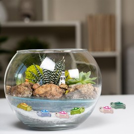 WELANE Resin Mini Turtles, 50 PCS Colorful Luminous Turtle Figurine for Birthday, Party, Home, Garden Decor (1.4 x 2.1cm/0.55 x 0.82in)