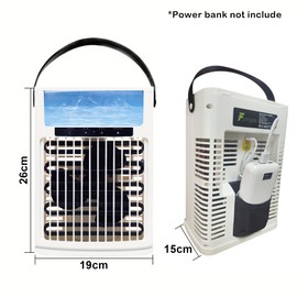 Portable Air Conditioner, Air Cooler, 1000ml Cold Fan Air Conditioner, 5 Air Speeds and 7 LED Lights, 2 Ice Packs, 3 Cold Mist and 2/4/6 Timer, USB Cold Fan for Home, Office and Outdoors.
