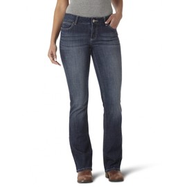Wrangler Western Mid Rise Stretch Boot Cut Jean, Navy, 9W x 32L