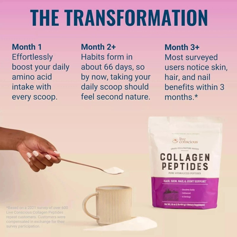 Live Conscious Collagen Peptides Powder - Hair, Skin, Nail &