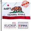 Double Sided Californian State Flag 4x6 Made in USA Outdoor