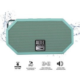 Altec Lansing Compact Bluetooth Speakers Waterproof Loud Sound for Outdoor Travel 6 Hours P...