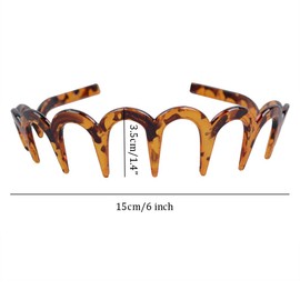 3 Pcs Resin Zig Zag Sharks Tooth Comb Hairband Hair Band Hair Hoop Hair Accessories for Women Men(3 Colors)