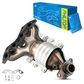 PHILTOP Front Catalytic Converter Kit Direct-Fit Compatible With Honda 2001-2005 Civic 1.7L DX/GX/HX/LX/LX Special Edition/Value Package OE Replace 16373, 642281, 40582 (EPA Compliant)