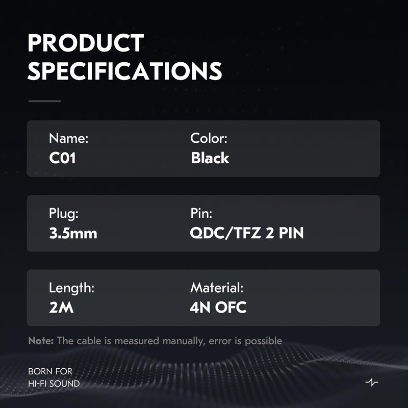 2 Meter Long, kz zs10 pro IEM Cable, CCZ C01