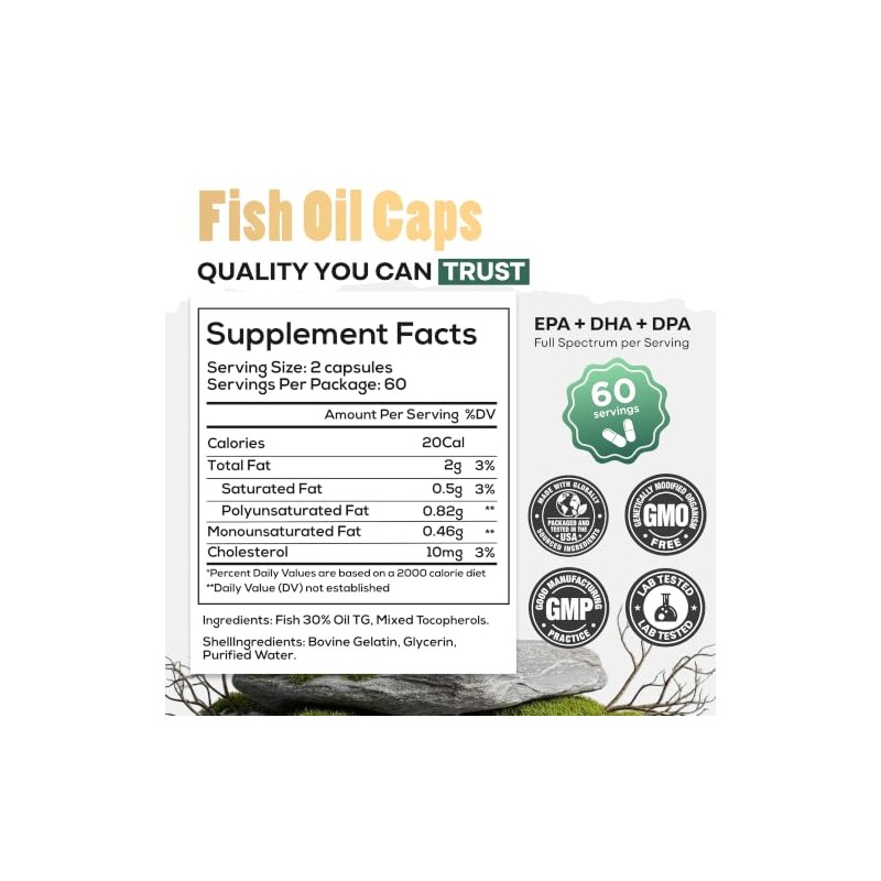 Aceite de pescado salvaje, EE. UU. Caught Omega-3 DPA, DHA