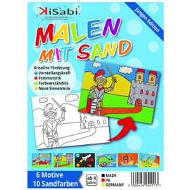Kisabi Boys Edition: Children's Sand Pictures Set of 6, DIN A5
