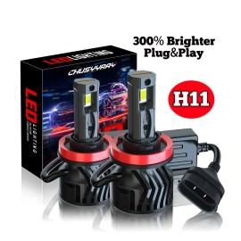 CHUSYYRAY 2X H11 LED Headlight Super Bright Bulbs Kit 6000K HI-LOW BEAM Ultra White Lamps