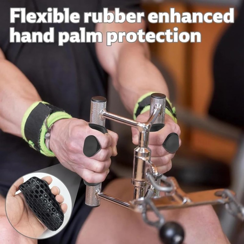 ourgle Anti-Slip Workout Grips - Ergonomic Rubber Hand Protector Gloves
