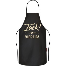 RAHMENLOS Barbecue Apron Cooking Apron Kitchen Apron as a Gift for 40th Birthday Made of Pure Cotton – Zack! vierzig, Zack 40