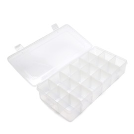 MroMax PP Component Storage Box 230x160x60mm Plastic Organizer Adjustable Container 18 Removable Grids Tool Boxes for Electronic Component Small Accessories Transparent Color 1Pc