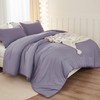 Litanika Grayish Lavender Purple Comforter Set Queen Size, 3 Pieces