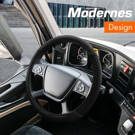 Upgrade4cars Truck Steering Wheel Cover 44-46 cm in Black | Steering Wheel Protector Universal | Steering Wheel Cover for Summer and Winter | Car Accessories Interior Decoration