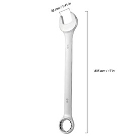 MUKCHAP 2 Pcs 36 mm Combination Wrench, Forged Steel Metric Combination Wrench, Open and Box End Wrench, 15-Degree Offset, 12-Point Box End