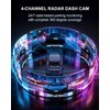 Dash Cam Front and Rear, 4-Channel 360° Coverage Car Dash