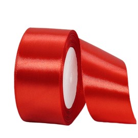 Satin Ribbon Red 40 mm Wide Gift Ribbon Satin 22 m Satin Ribbon Red Fine Ribbon Decorative Ribbon Silk Ribbon Gift Ribbon Fabric Ribbon Gift Ribbon for Decoration Craft Dress Wedding Birthday