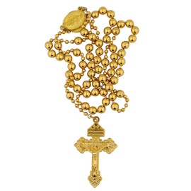 Metal Military Rosary | Available in Three Metallic Colors | Great Catholic Gift for Soldiers, Veterans, and Military Families | Ornate Crucifix, Miraculous Medal, and St. Benedict Medal, Metal, No