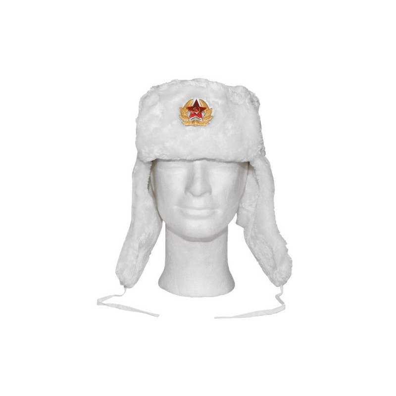 MFH Russian Winter Cap White with Badge Size Large