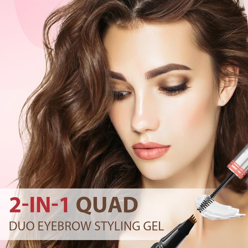 Lápiz de cejas 2 en 1 con gel 3D Micro
