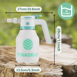 PinaGray 2L/0.5Gallon Electric Foam Pot - Rechargeable Car Foam Sprayer with 2 Nozzles, Type-C Charging, 1hour Runtime for Car Wash, Gardening & Home Cleaning