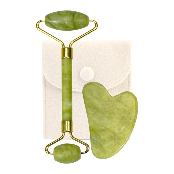 Jade Roller, Gua Sha and Face Roller Set, Gua Sha