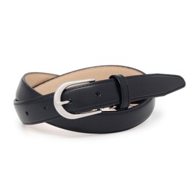 Gran Creer Made in Japan Genuine Leather Business Belt, Women's, Standard 1.0 inch (25 mm) Width, 25-A-Black (Cowhide x Pig Leather)