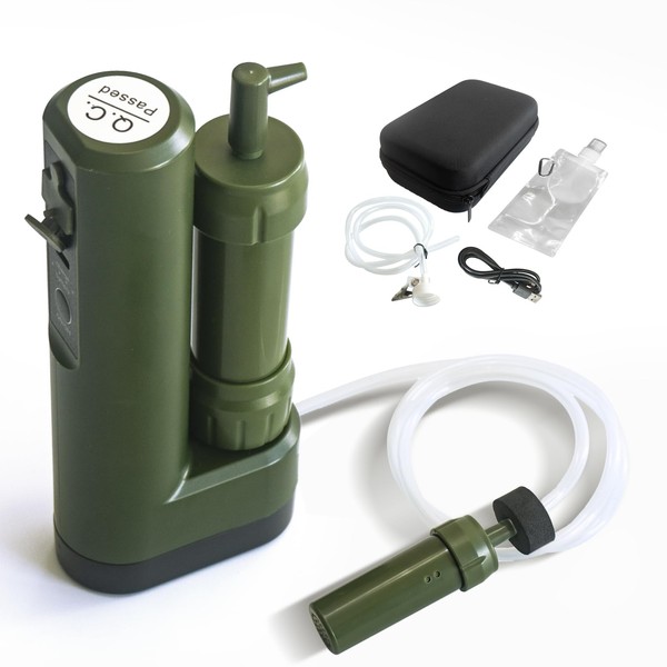 LLAP Portable Water Purifier, Outdoor Filter, Survival Water Purifier, High Performance Water Filter, USB Electric, Automatic, Direct Drinking Water Filtration, Portable, For Disasters, Mountain