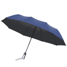 Senshuomy Windproof Travel Umbrella with 10 Sturdy Ribs,Automatic Umbrella for Rain & Sun with UPF50+ Protection,Touch Automatic Opening and Closing Handle,Lightweight,Strong,and Portable(Blue)