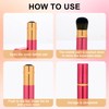 Travel Makeup Brushes, Pack of 2 Retractable Foundation Brushes, Portable