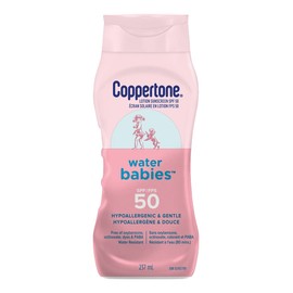 Coppertone Waterbabies Sunscreen Lotion Spf 50, Water Resistant Sun Protection for Babies, Gentle Sunscreen Face and Body Lotion for Baby, 237 ml.