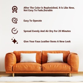 REBUCINA Leather Repair Kit 6 Colors,Leather Filler,Faux Leather Repair Kit,Leather Repair Cream,Leather Colour Restorer,for Leather Scratch,Car Seat,Sofa